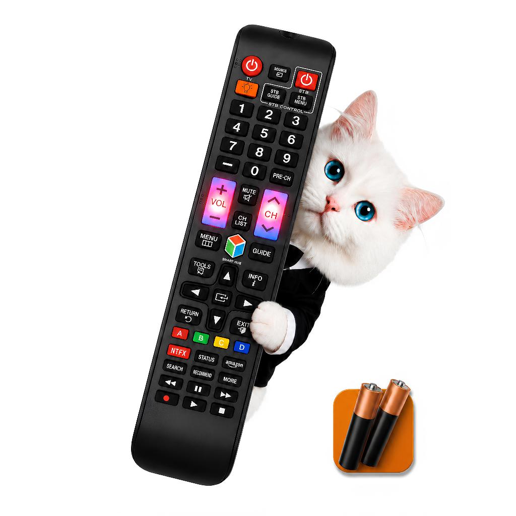 Controle Remoto Universal Para Samsung Smart Tv Compatível Netflix Amazon Led Lcd 4K Com Pilhas