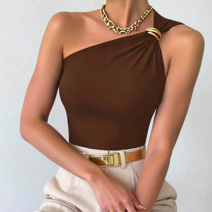 Blusa Feminina Nula Manga Fivela em Argola Tecido Suplex Premium Elegante Casual — imagem 1