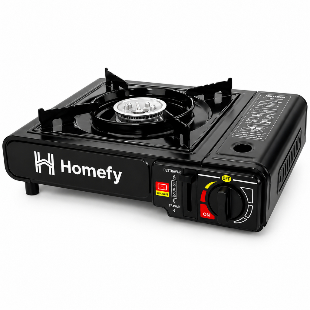 Fogareiro Portátil Homefy  Acendiment Automático  Camping Pesca Com Maleta