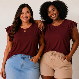 Blusa Plus Essencial – Gola Redonda e Gota