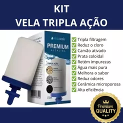 KIT DE VELAS TRIPLA AÇÃO PARA FILTRO DE BARRO – 1, 2, 3 OU 4 UNIDADES