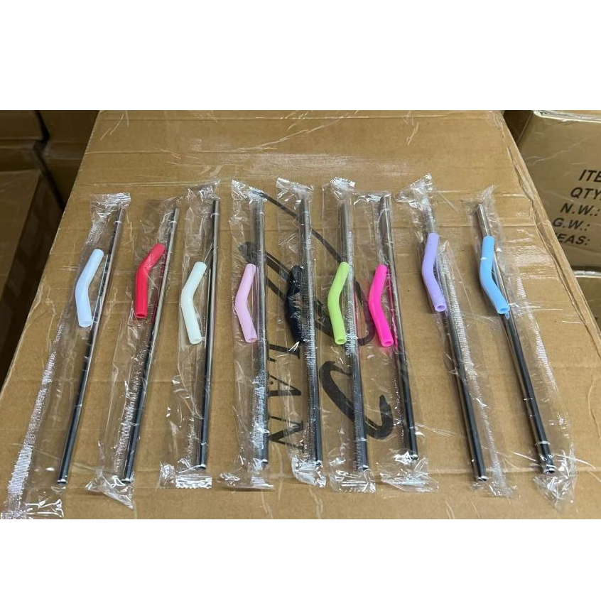 Canudo inox com bico silicone para copo grande de 1,200litros