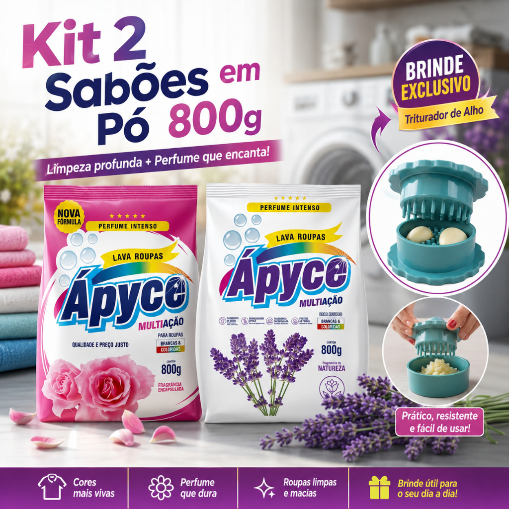 Sabão em Pó Apyce 800g Perfume Intenso Natureza Encapsulada