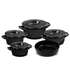 Jogo de Panelas Cerâmica Pura Ceraflame Duo+ Smart 5 Peças Atóxica Preto