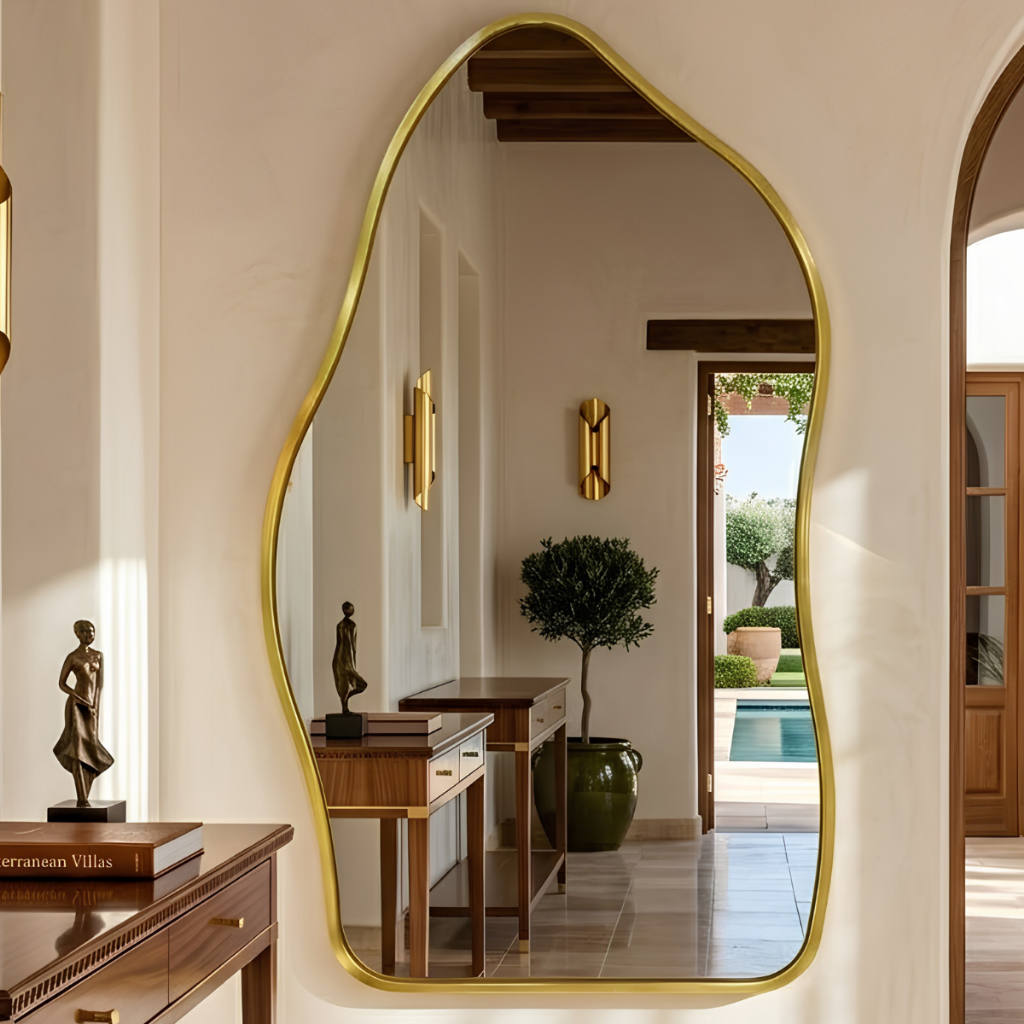 Imagem Espelho Lopazzi Orgânico Grande 110x50cm Decoração Pinterest Corpo Inteiro Moldura de Alumínio Sala Closet