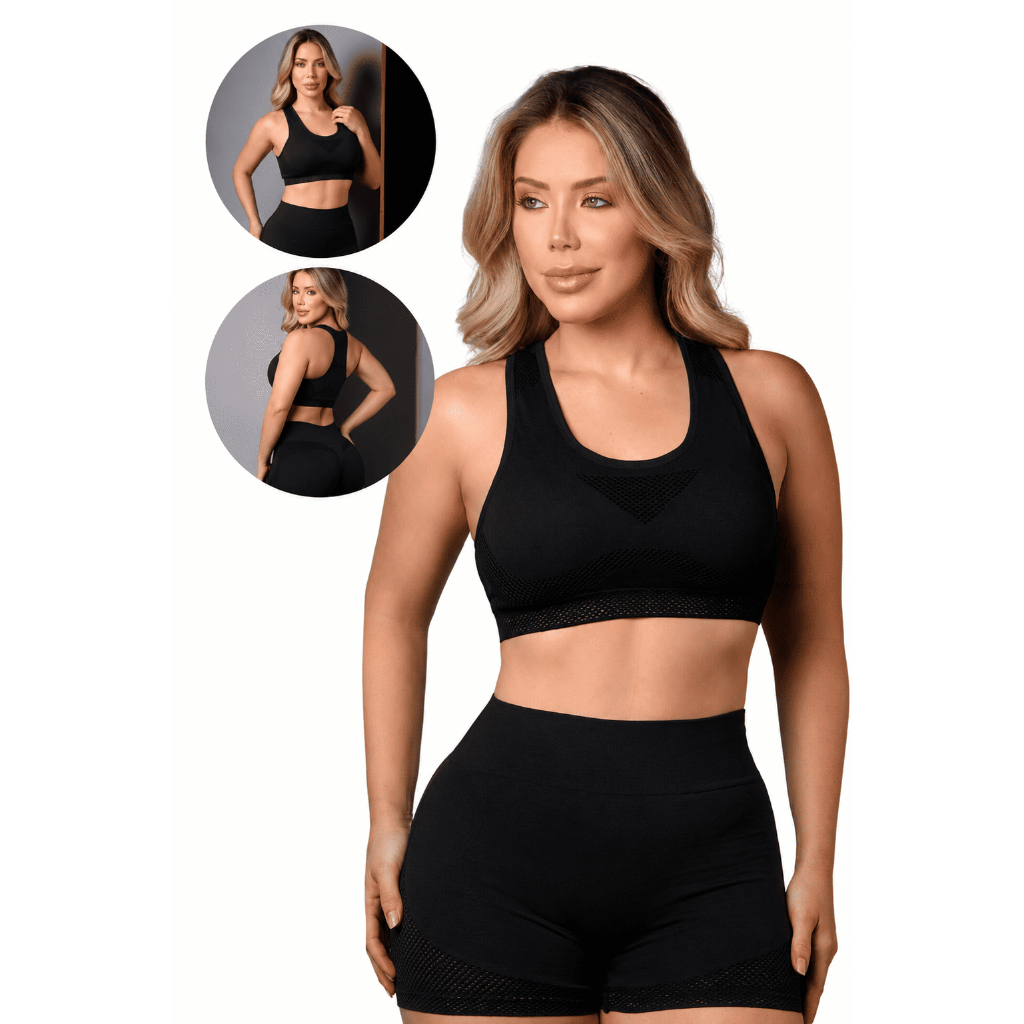 Conjunto Academia Feminino Top + Short Cintura Alta conjunto fitness feminino moda fitness feminina para corrida