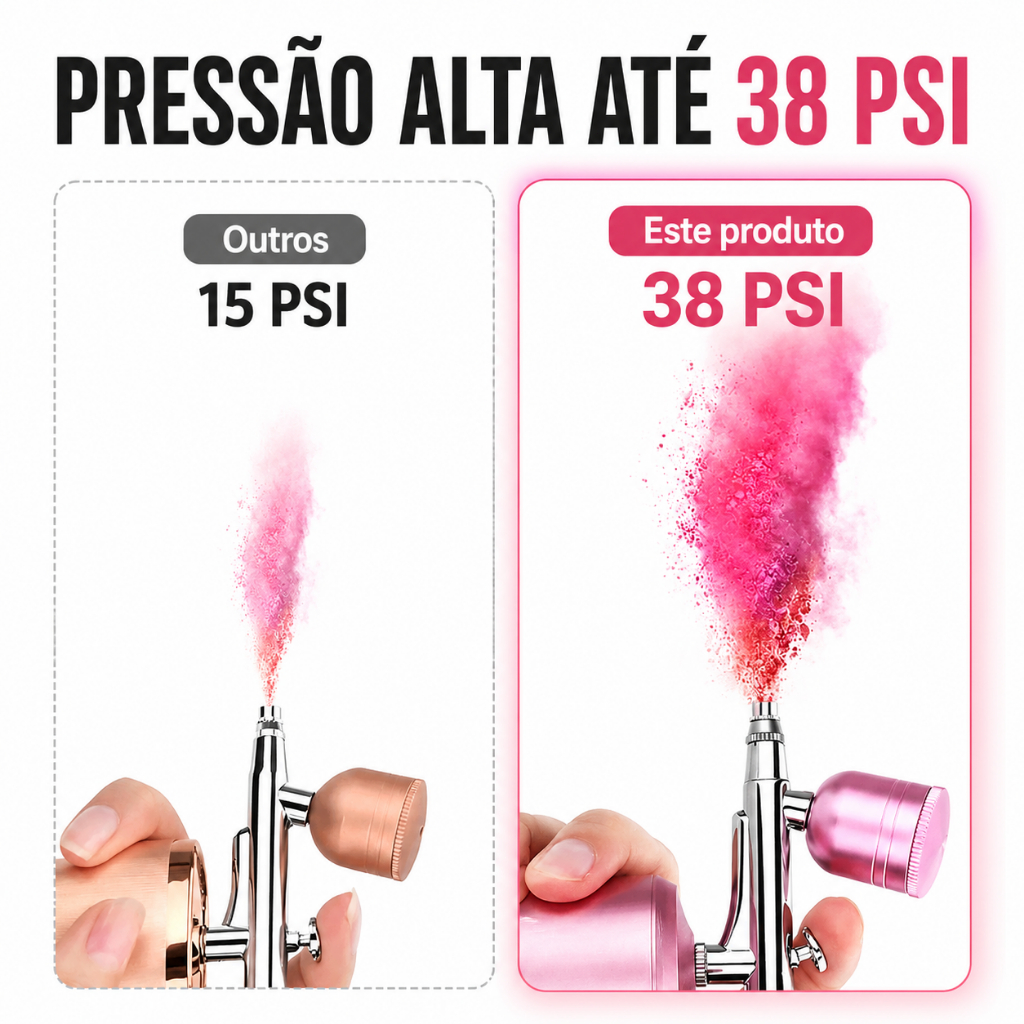 Aerógrafo Portátil com Mini Compressor - Para Unhas, Bolo, Maquiagem e Cabelo, Profissional e Recarregável · foto 2