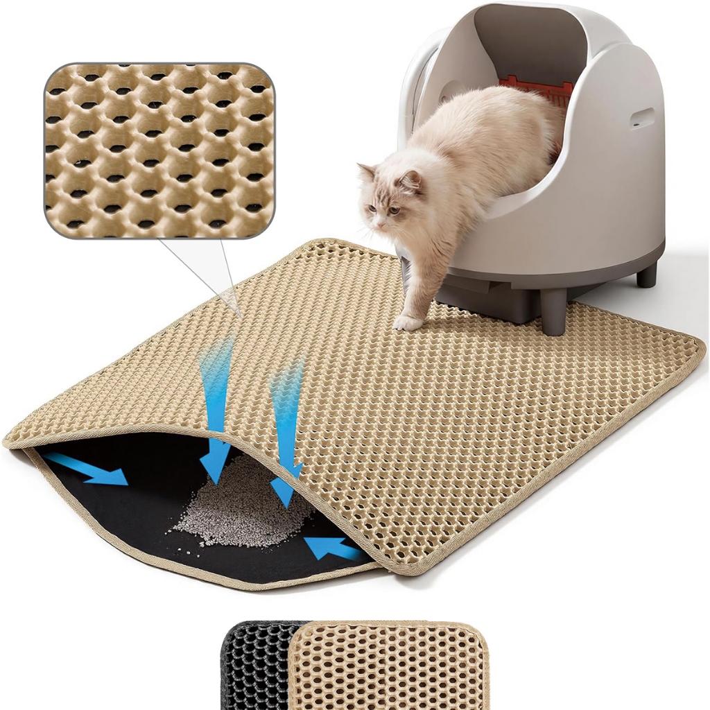 Tapete Higiênico para Caixa de Areia de Gatos Anti Sujeira Coletor De Areia EVA 55x75 cm