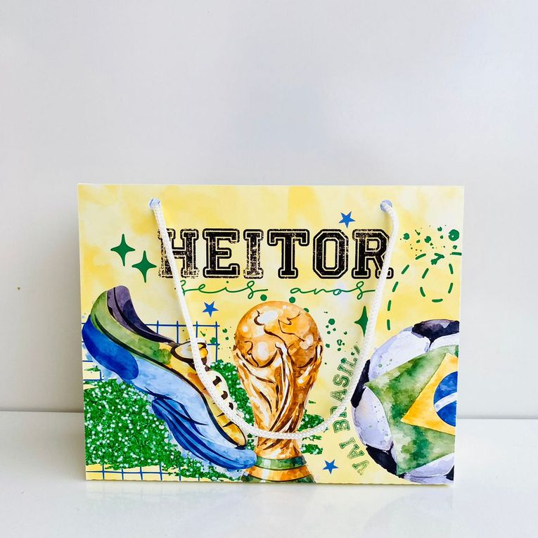 Sacolinha Personalizada Tema futebol Copa Lembrancinha Festa Infantil