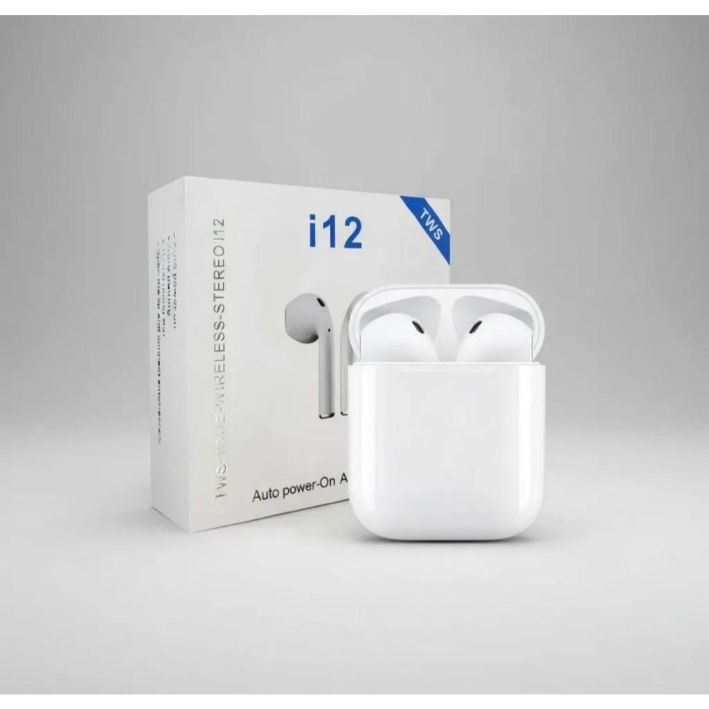 Fone de ouvido i12 TWS bluetooth sem fio Branco Som Estéreo