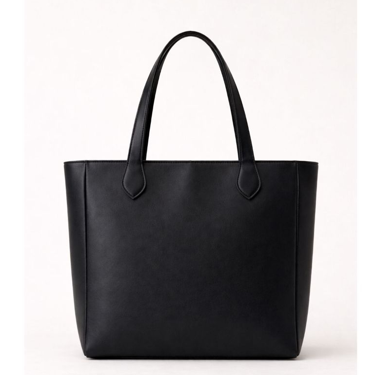 Bolsa Feminina Tote Grande Com Zíper Elegante Alça Ombro Couro Sintético Lisa Casual Trabalho Moda