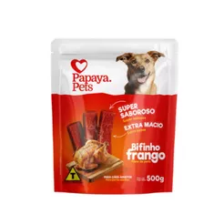 Petiscos Macios P/ Cães Soft Bifinho Frango Papaya Pets 500g