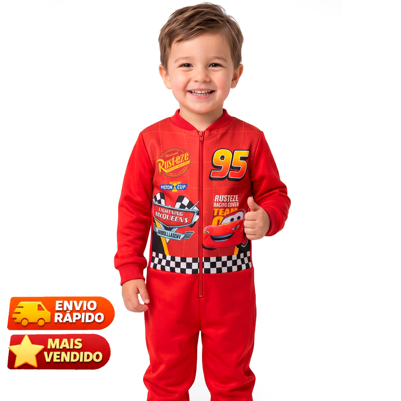 Fantasia Macacão Mcqueen Carros Infantil Luxo - Aniversários, Festas e Brincadeiras | ENVIO IMEDIATO