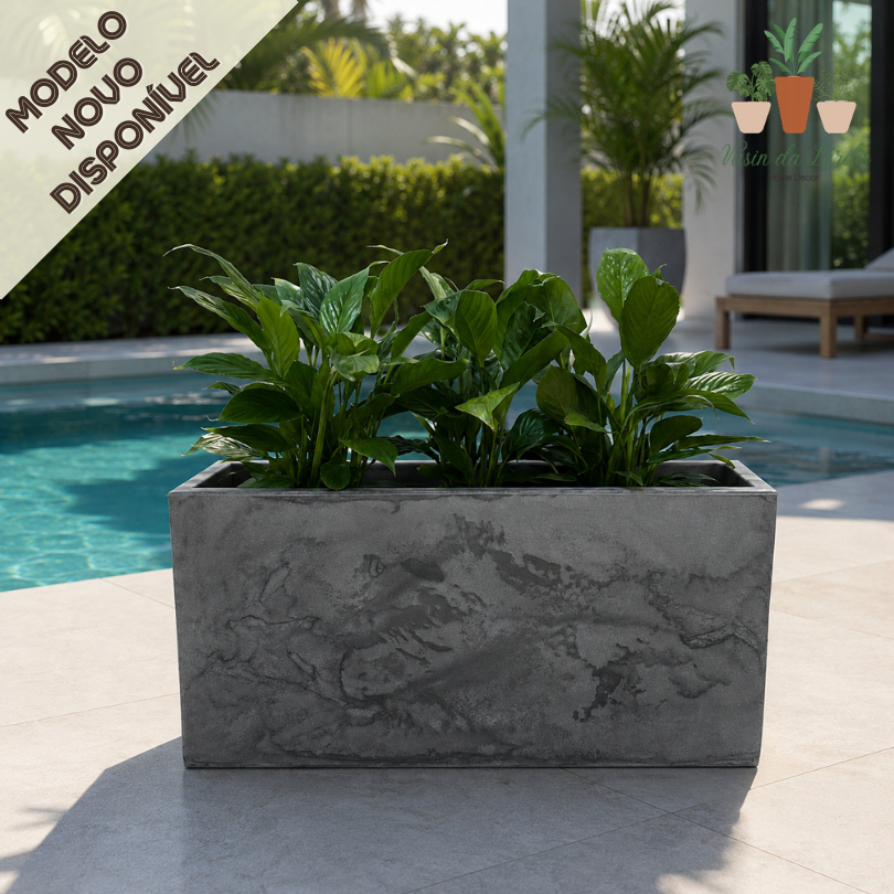 Vaso Grande Jardineira Lisa para Plantas Jardim com Prato Invisível  Floreira