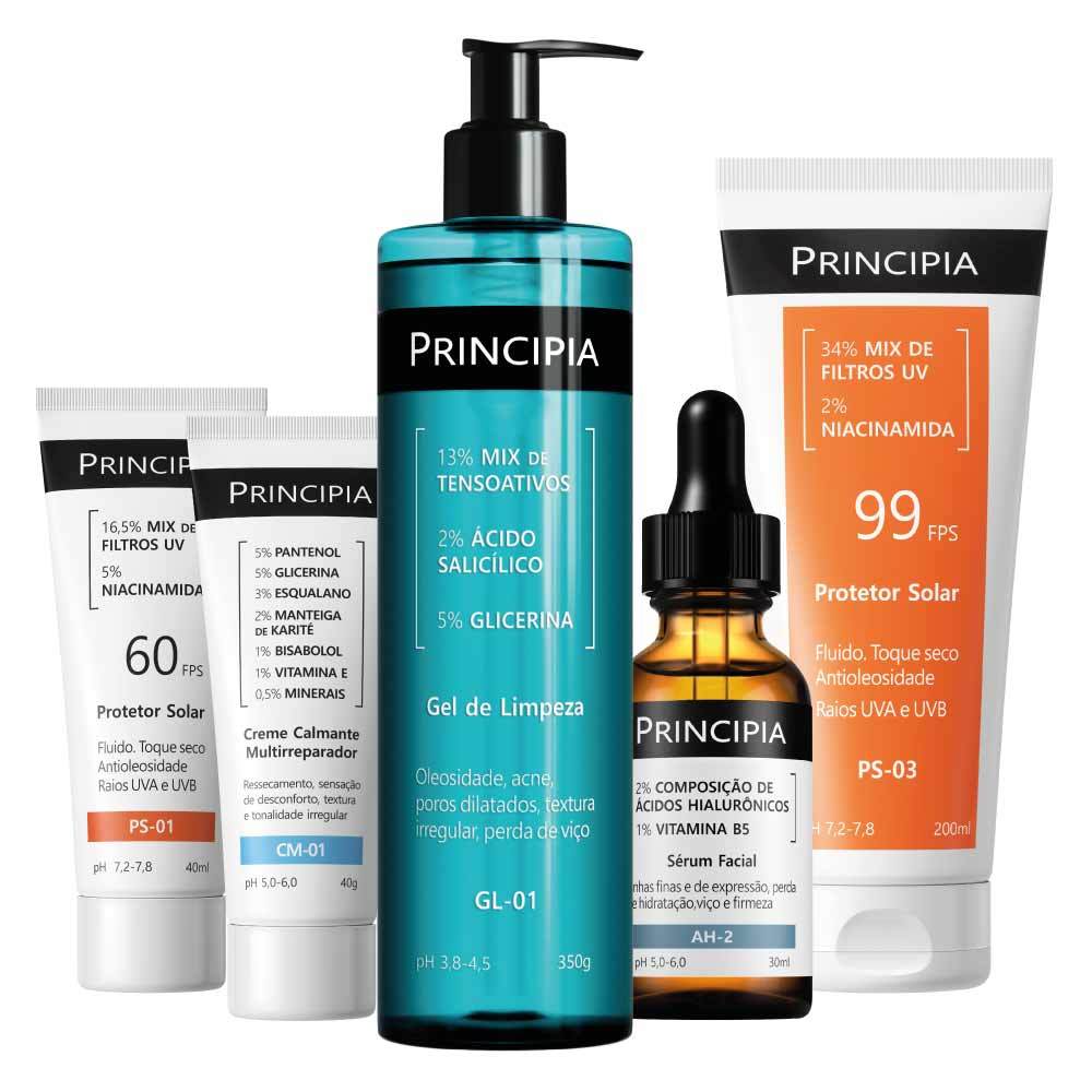 Principia Kit Verão Avançado com Protetor facial FPS60 + Creme calmante + `Prote