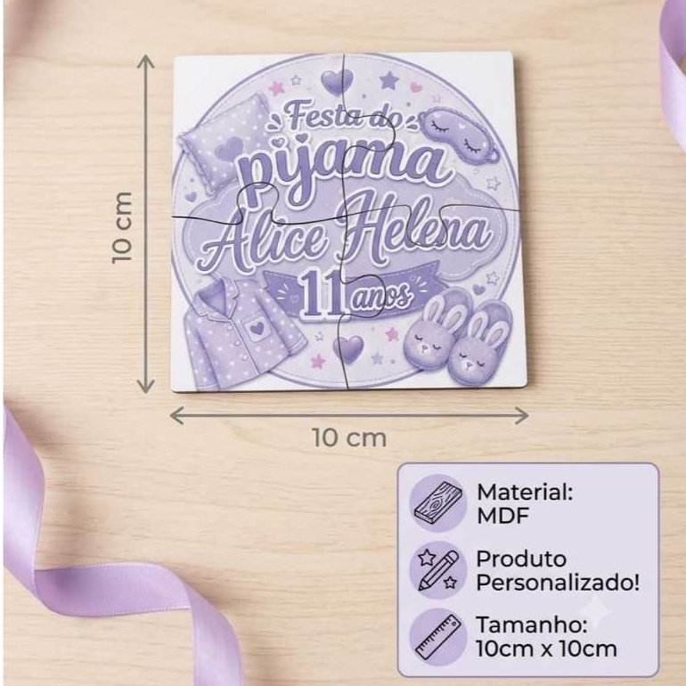 Quebra-Cabeça Personalizado MDF | Lembrancinha de Aniversário, Batizado e Chá de Bebê