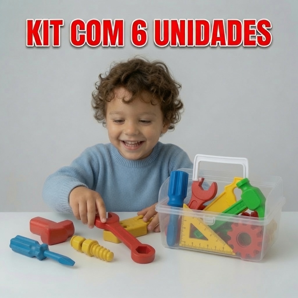 Kit Ferramentas Brinquedo Infantil Presente 6 Peças Didático