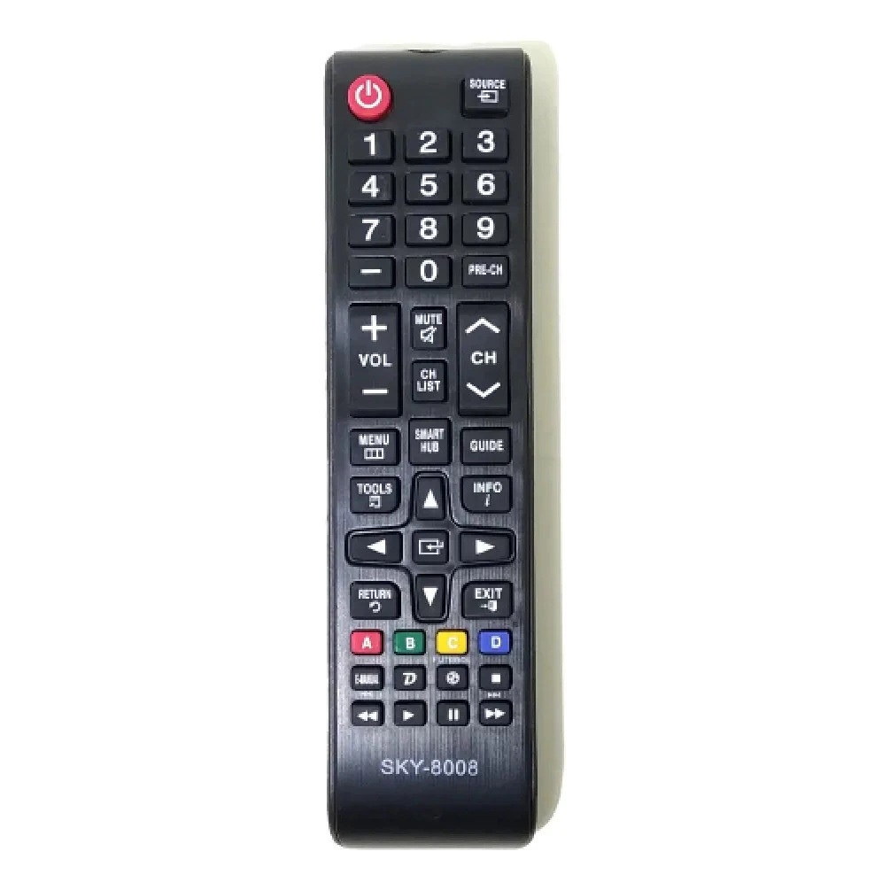 Controle remoto compatível para televisores Samsung Smart LCD e LED, com tecla Smart HUB com pilhas inclusas