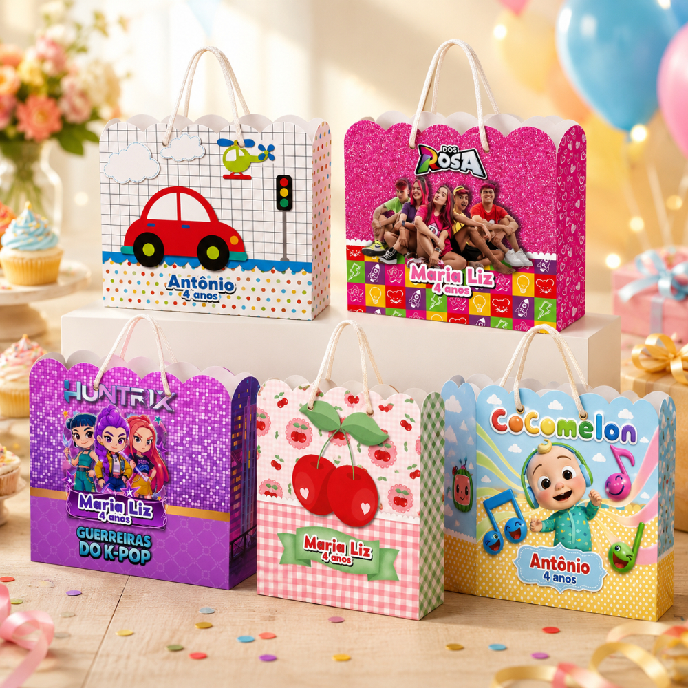 Sacolinha Personalizada Festa Infantil Diversos Temas Lembrancinha Aniversário