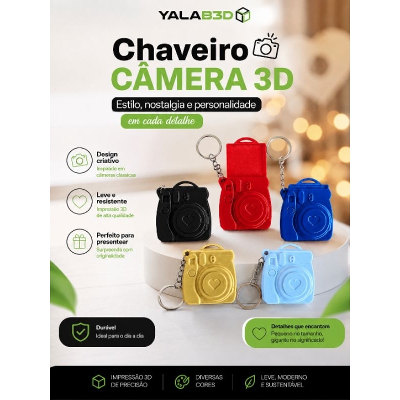 Chaveiro Câmera Fotográfica  Presente Criativo | Kit Personalizado Lembrancinha Criativo Dia dos Pais Fotos