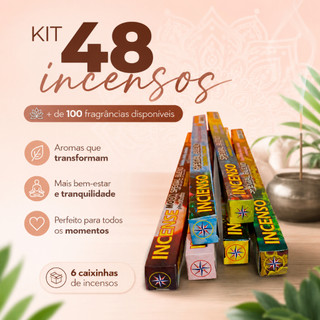 Incenso 100% Natural - Caixa com 48 Varetas