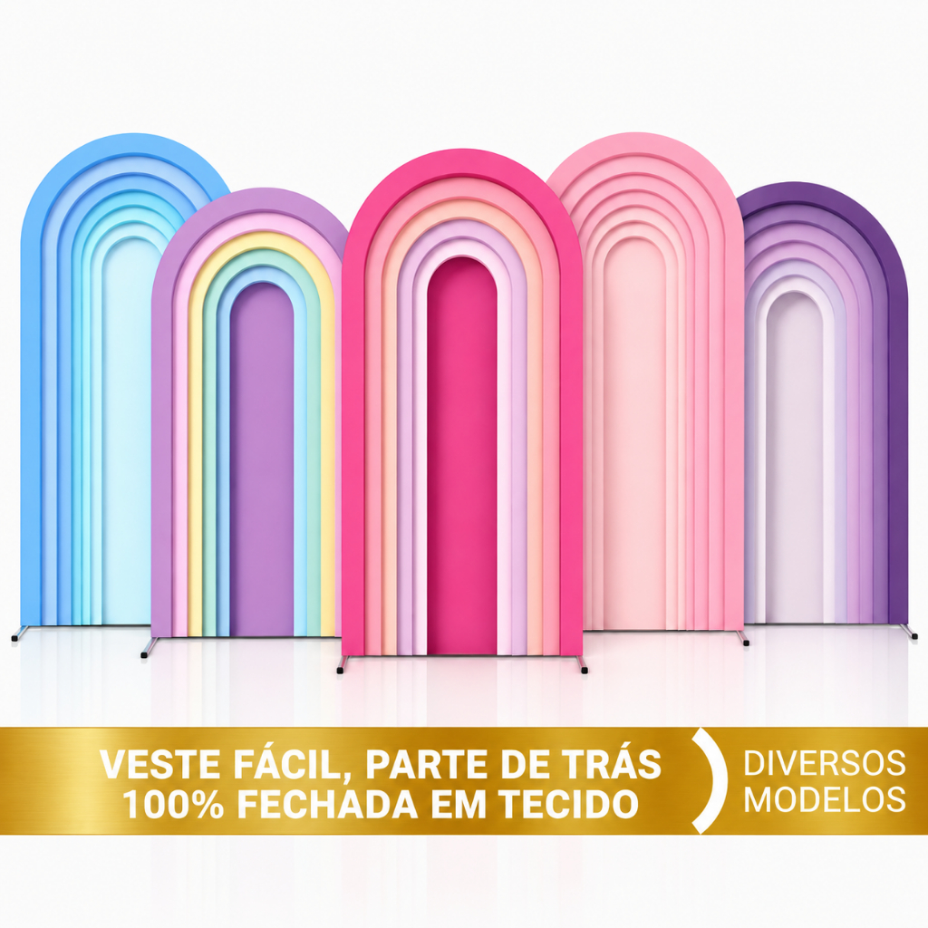 Capa Painel Romano 3D Arco Decoração 2X1m Várias Modelos e Cores Aniversário Casamento Festa Veste Fácil