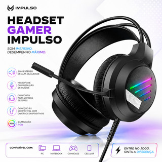 PRETO - FONE HEADSET GAMER RGB Rainbow