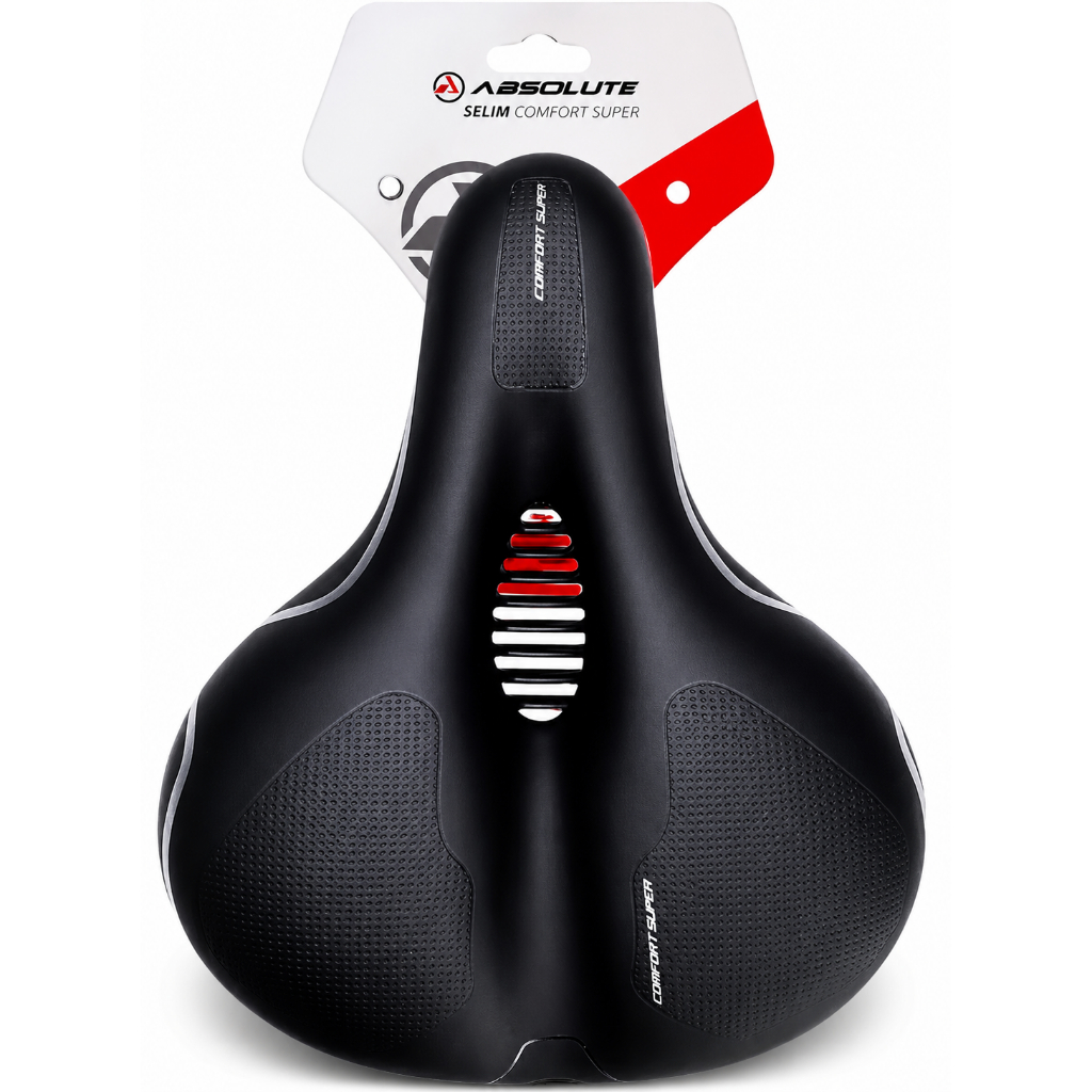 Selim Vazado Absolute Confort Super Mtb Spinning 248x208mm Largo Macio Grande Confortável