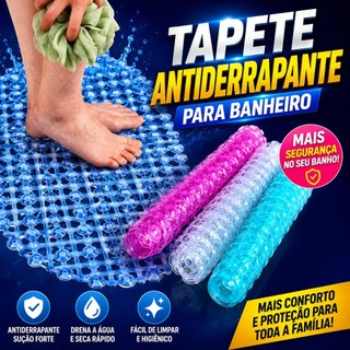 Tapete de Box Para Banheiro Oval c/ Bolinhas p/ Massagear Antiderrapante C/ Ventosas 35x6…