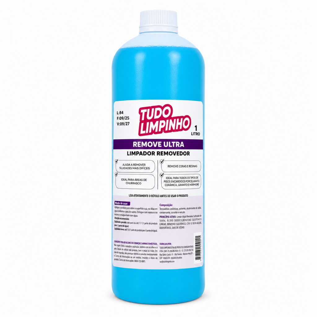 REMOVE ULTRA REMOVEDOR DESINCRUSTANTE PISOS 1 LITRO TUDO LIMPINHO