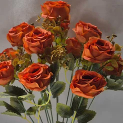 Buque de Rosa Artificiai Com 12 Flores (cc403) 46cm