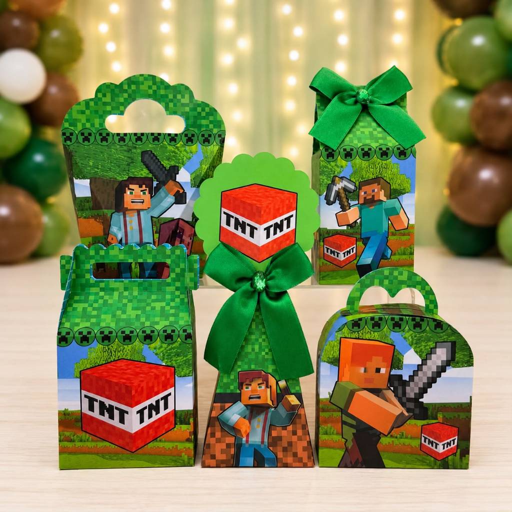 Kit Festa MINECRAFT Caixinhas para festa infantis lembrancinhas de aniversario mimos decoração personalizados