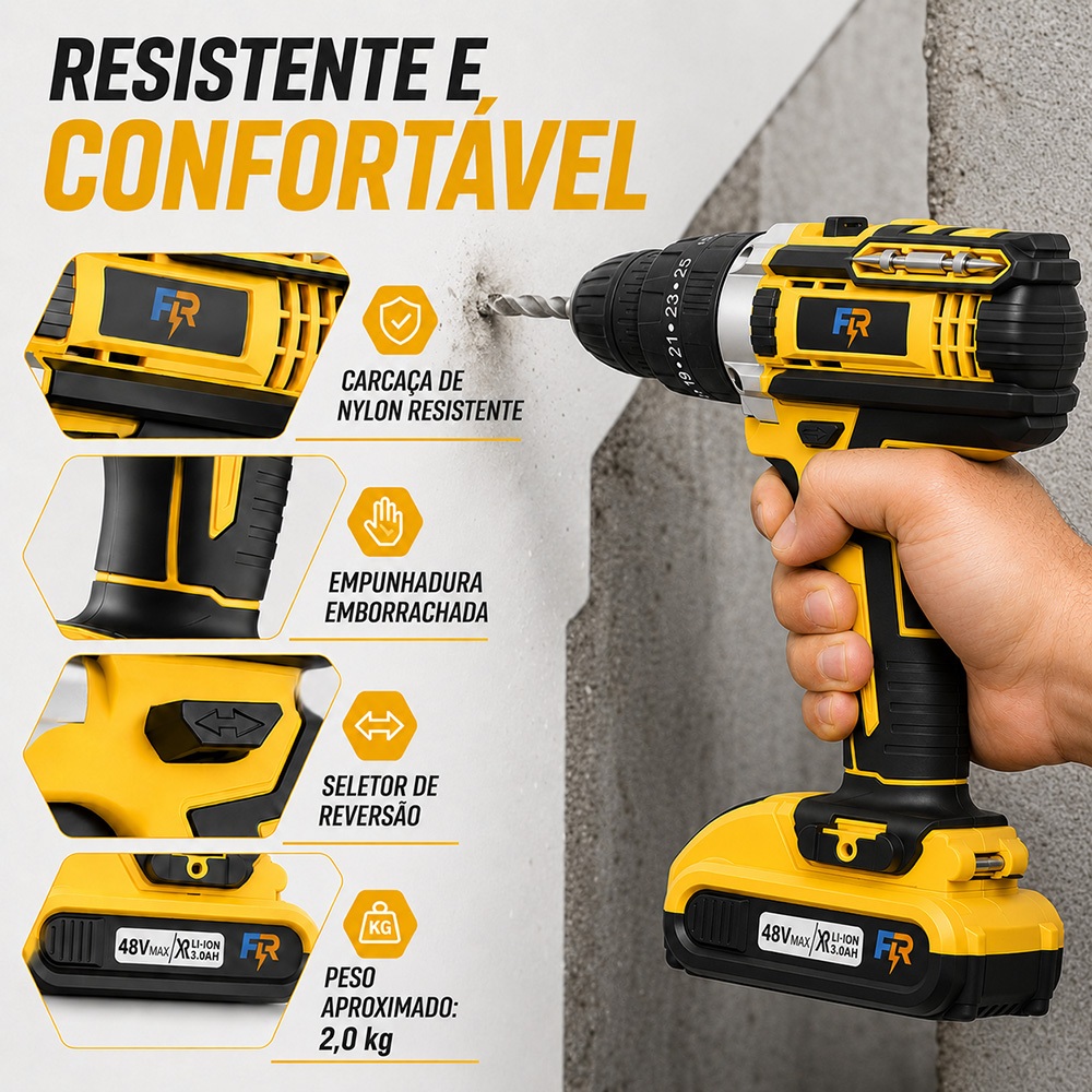 Furadeira de Impacto Sem Fio 48V — foto 2