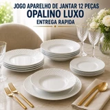 Jogo de pratos de opalino, 12 peças