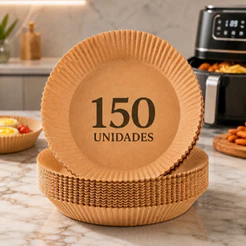 Kit 150 Forro Papel Airfryer Descartável Forma Antiaderente