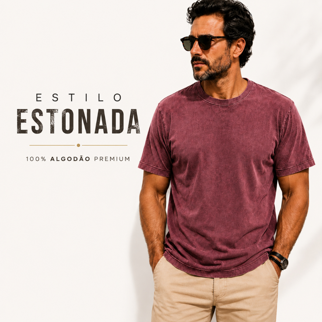 Camiseta Masculina 100% Algodão Premium Estilo Estonada