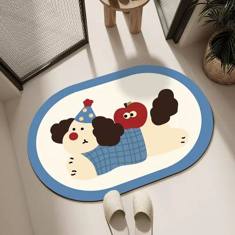 Tapete de Entrada/Banheiro Capacho Vinil Terral 60x40cm Estampa Pet Gato Cachorro