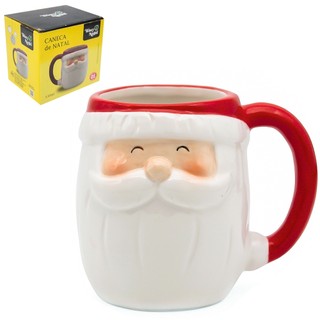 CANECA DE PORCELANA PAPAI NOEL 3D BEARD 330ML