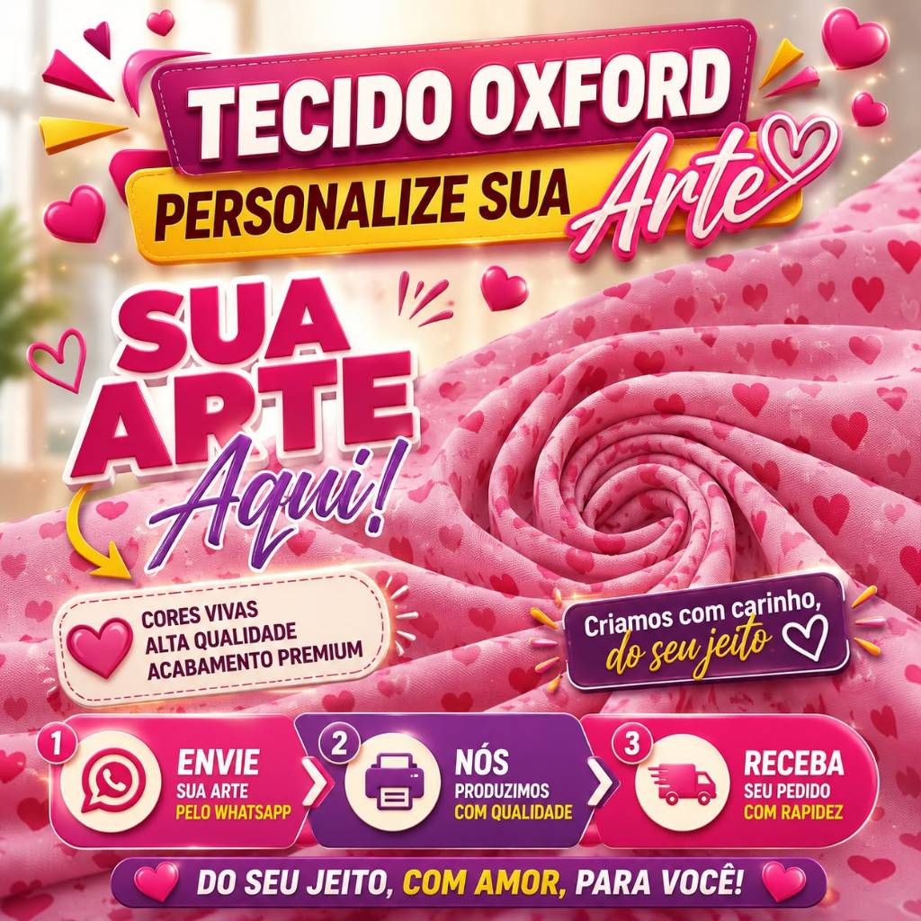 Tecido Oxford 100% Poliester Personalizado com Sua Arte | Enviar SUA ARTE Para Personalizar