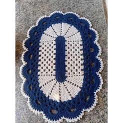 tapete oval em crochê artesanal diversas cores /cor que estiver no estoque - feito a mão em (crochê) 100%artesanal
