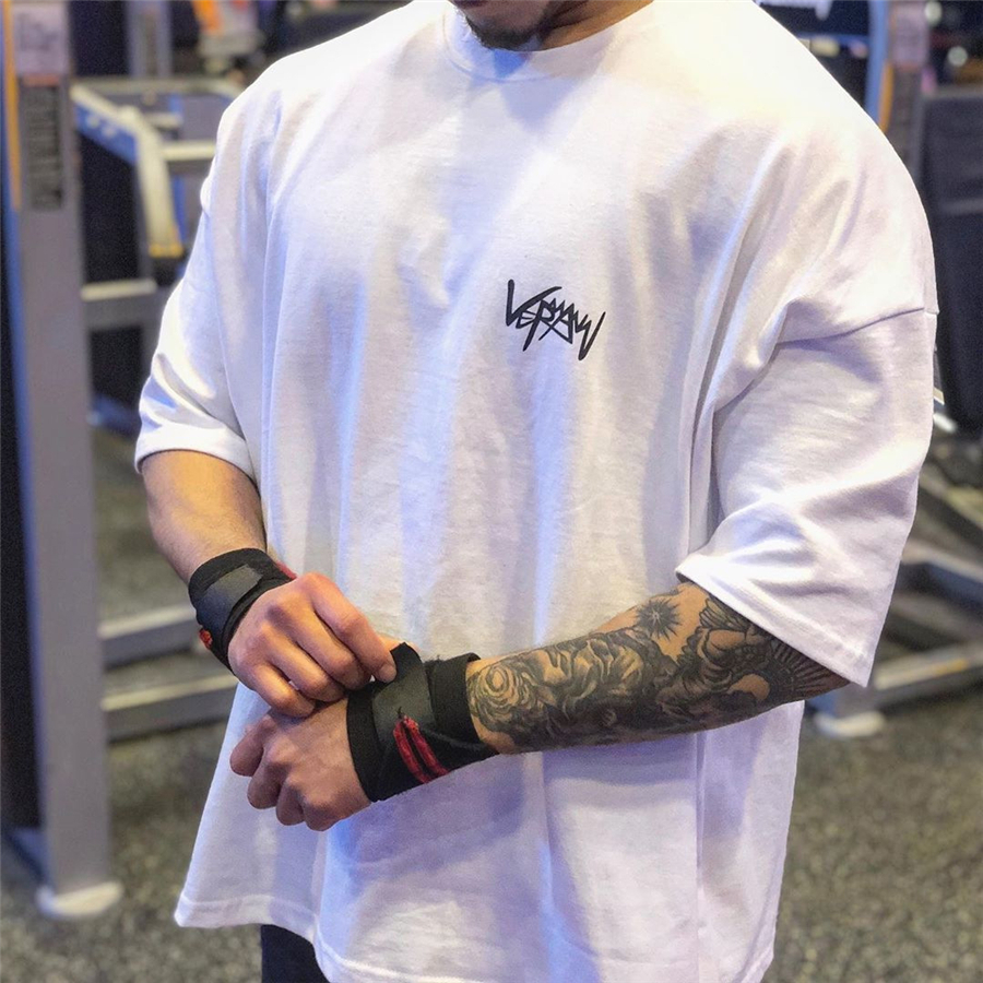 Camiseta Masculina Oversized 100% Algodão Confortável Veraw Musculação Bodybuilder Academia Gym