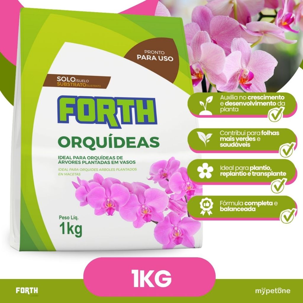 Substrato Orquidea Forth Mix Pinus, Coco e Carvao 1kg -Forth