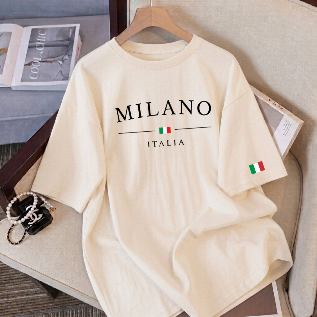 Camiseta Masculina 100% Algodão Italia Milano Estilosa Exclusiva Envio Rapido Bandeira Italia Premium Unissex
