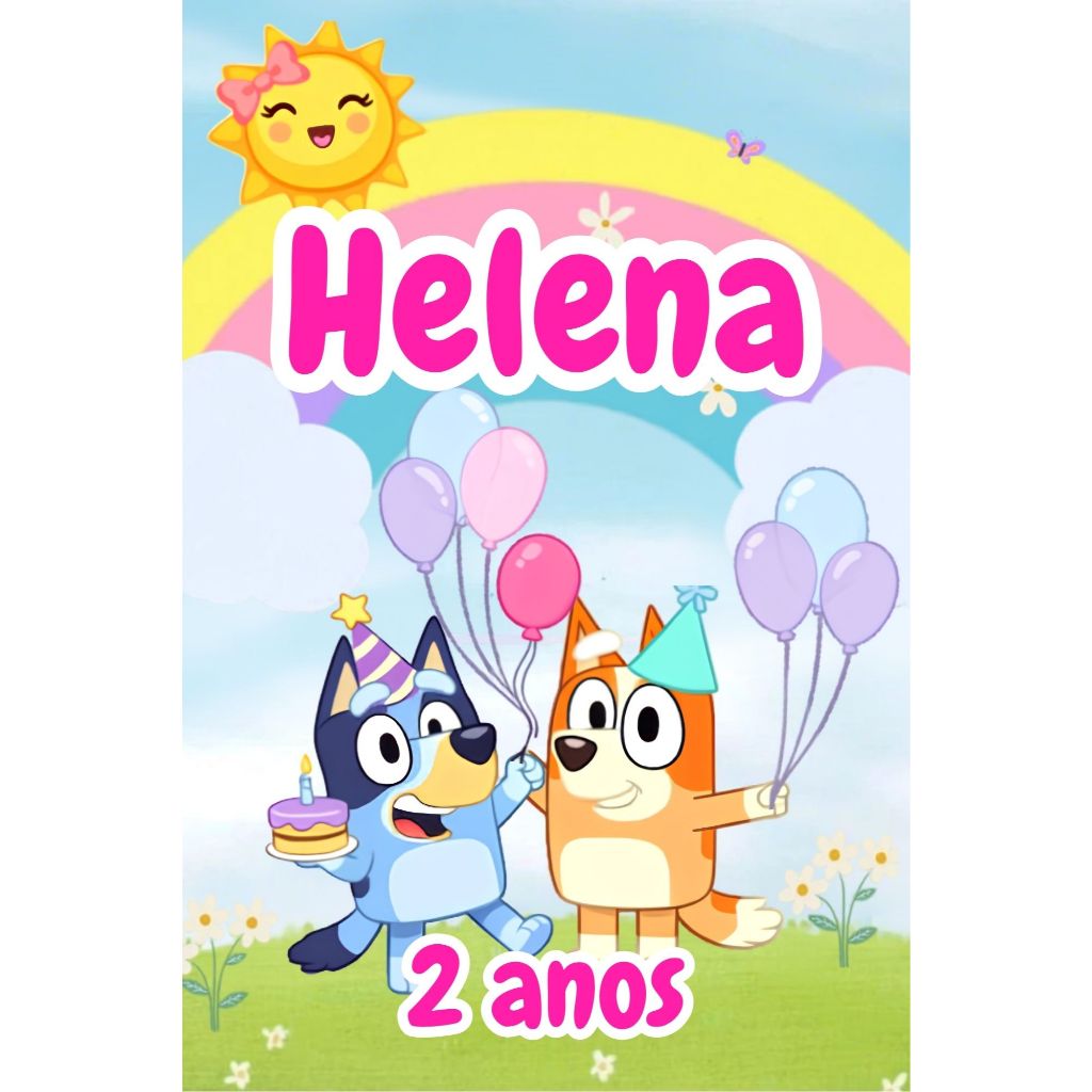 SAQUINHO METALIZADO 12X18 BLUEE E BINGO PERSONALIZADO PARA LEMBRANCINHA FESTA INFANTIL ANIVERSÁRIO