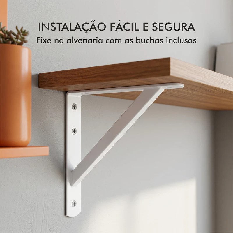 Mão Francesa Reforçada em Cantoneira Metálica Triangular para Prateleira — foto 9