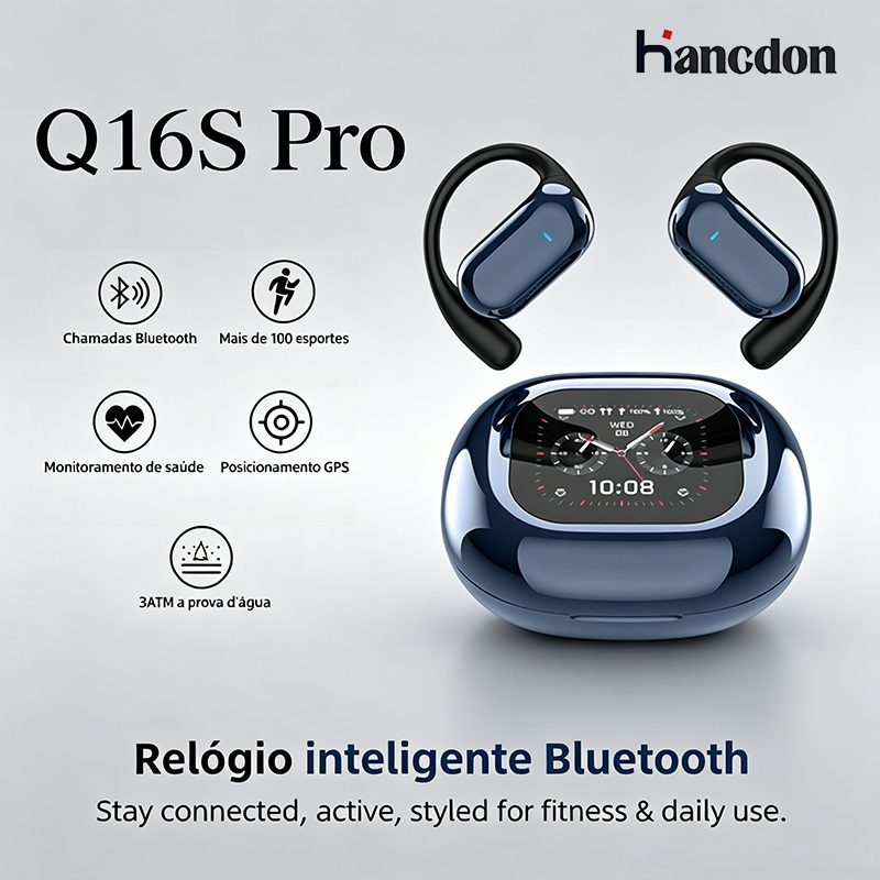 Hancdon Fone TWS Hancdon Q16S pro | Bluetooth 5.4 | Redução de Ruído | IPX5 à Pr