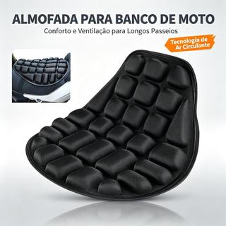 Almofada 3D Conforto para Assento de Moto, Reduz Pressão nas Coxas e Coluna