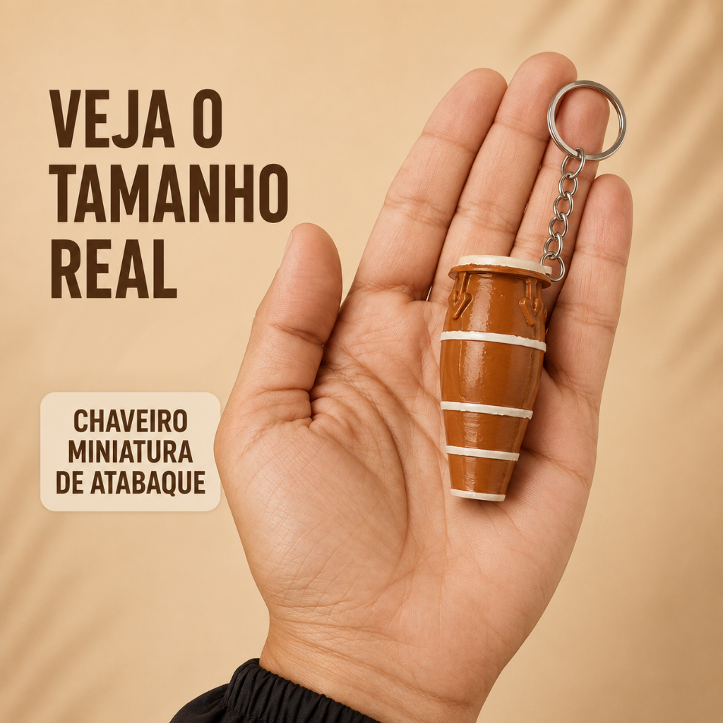 Chaveiro de Atabaque Lembrancinha Festa Axé Ogã Ogan Atabaqueiro