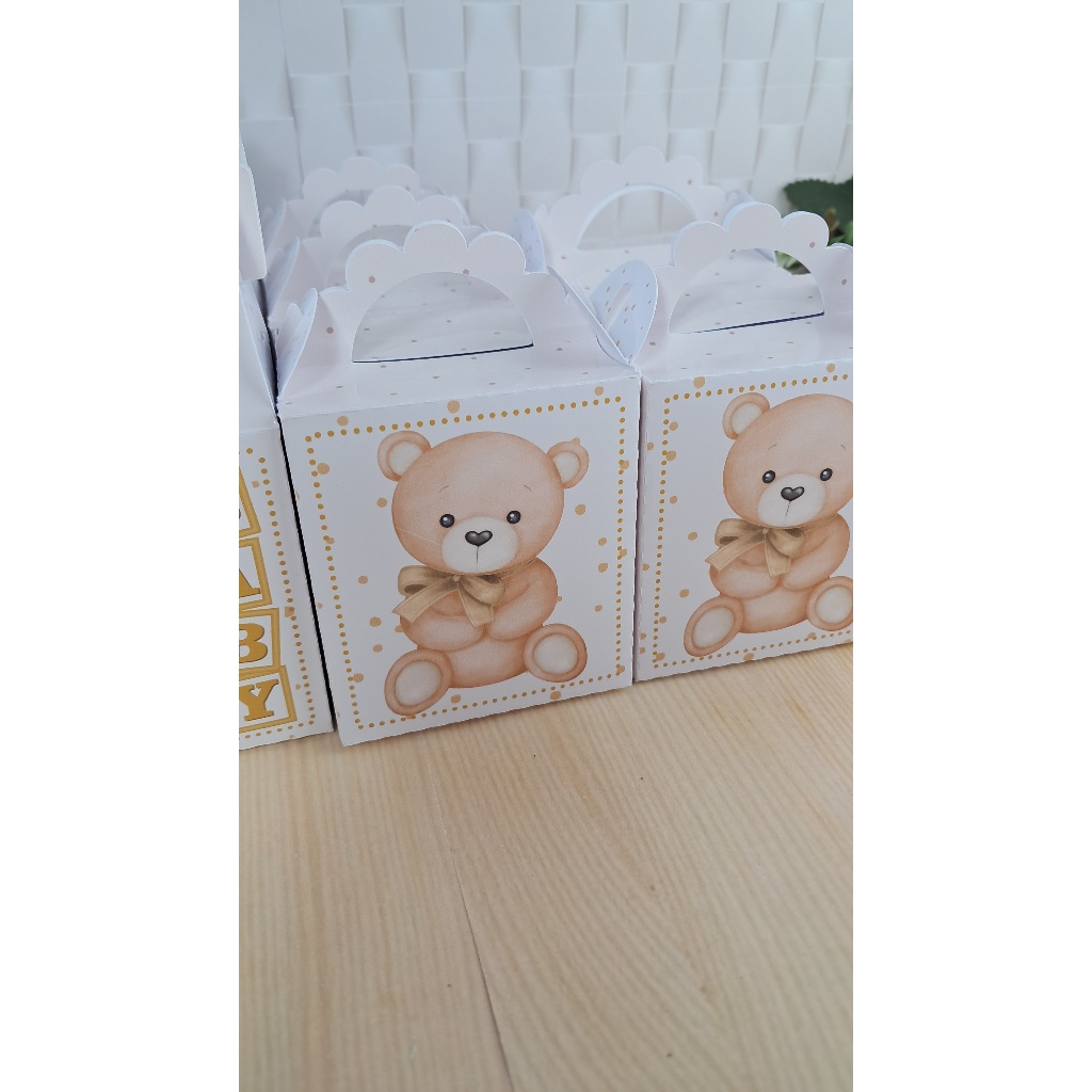 Kit 20 Caixinhas Personalizadas Chá revelação ursinhos Pegue e Monte | 5 Modelos Sortidos Lembrancinhas