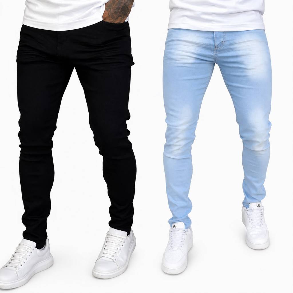 KIT CALÇA JEANS MASCULINA SKINNY COM ELASTANO – PREMIUM FIT